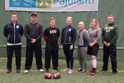 Naisten U19-maajoukkueen valmennusryhmä: Merle Zieman (vas.), Mark Collier, Heli Harjanne, Elina Kero, Anette Bäckman, Carola Lindholm ja päävalmentaja Jan Österlund.