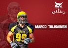 Suomen kentillä Marco Tiilikainen kuuluu East City Giantsin puolustuksen linjayksikköön. Tsekin liigassa Tiilikainen nähtäneen sekä hyökkäyksen että puolustuksen linjassa. Kuva: ECG