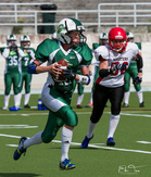 Pelinrakentaja Tiina Salo juoksi runkosarjassa kuusi touchdownia. Samaan lukemaan ylsi myös keskushyökkääjä Tytti Kuusinen.
Kuva: Eki Tanskanen