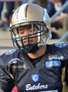 Porvoo Butchersin varmaotteinen potkaisija Ritthiakat Manuam. Valokuva: Harri Seppänen