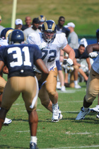 Karri Kuuttila Ramsin harjoituksissa. Kuva: G. Newman Lowrance/St. Louis
Rams